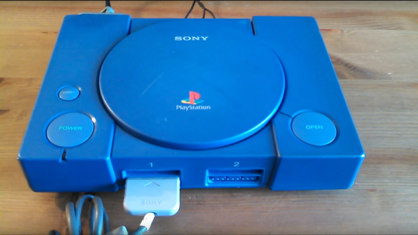 A PlayStation 1 debug kit is pictured.
