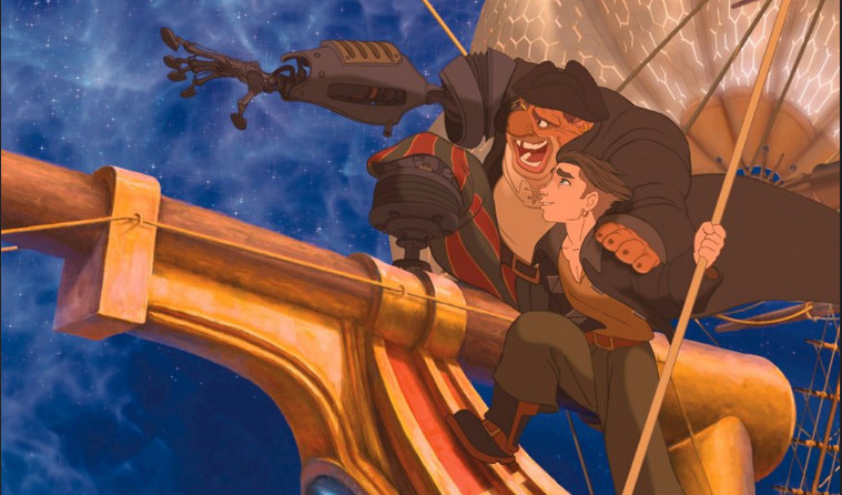 a movie still from Treasure Planet from 2002