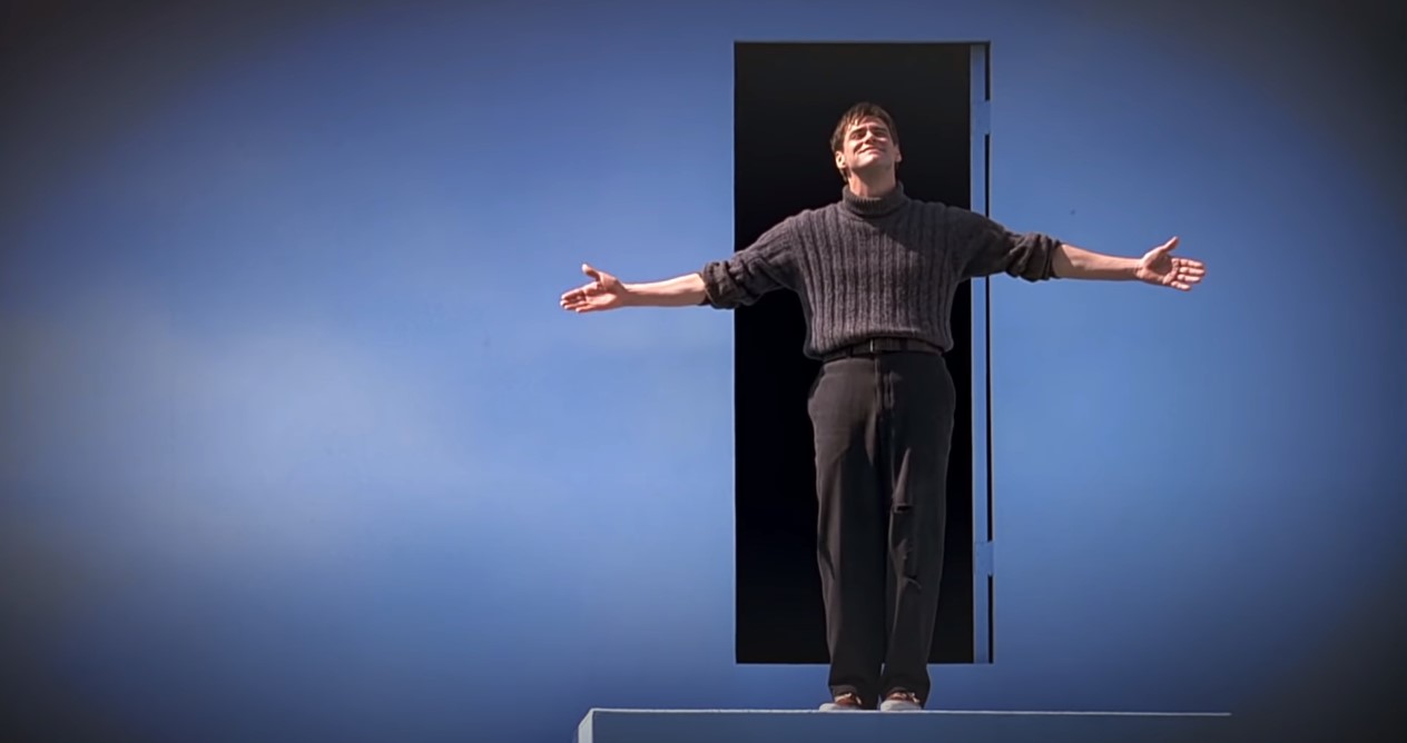a movie still from The Truman Show from 1998